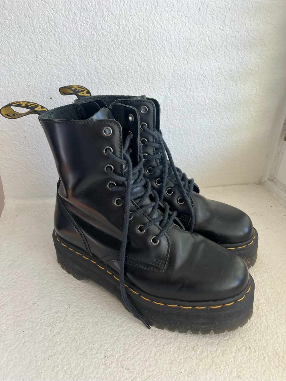 Dr martens platform Jadon black leather boots